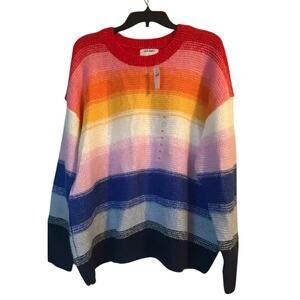 NWT Old Navy Plus Size Women's Multi Color Stripe Sweater Crew Neck Size 4X